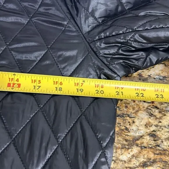 Calvin Klein Performance Reversible Black Silver Quilted Bomber Jacket Size M - Picture 11 of 12